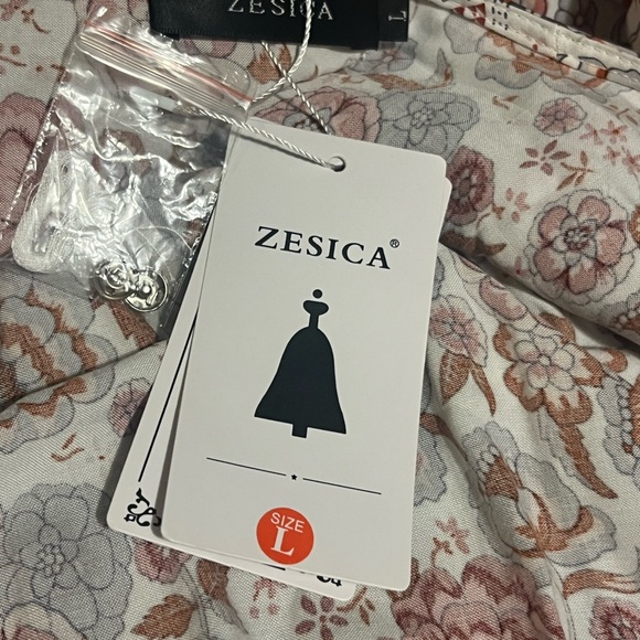 Zesica Bohemian Floral Printed Wrap V Neck Short Sleeve Maxi Dress - Picture 4 of 7